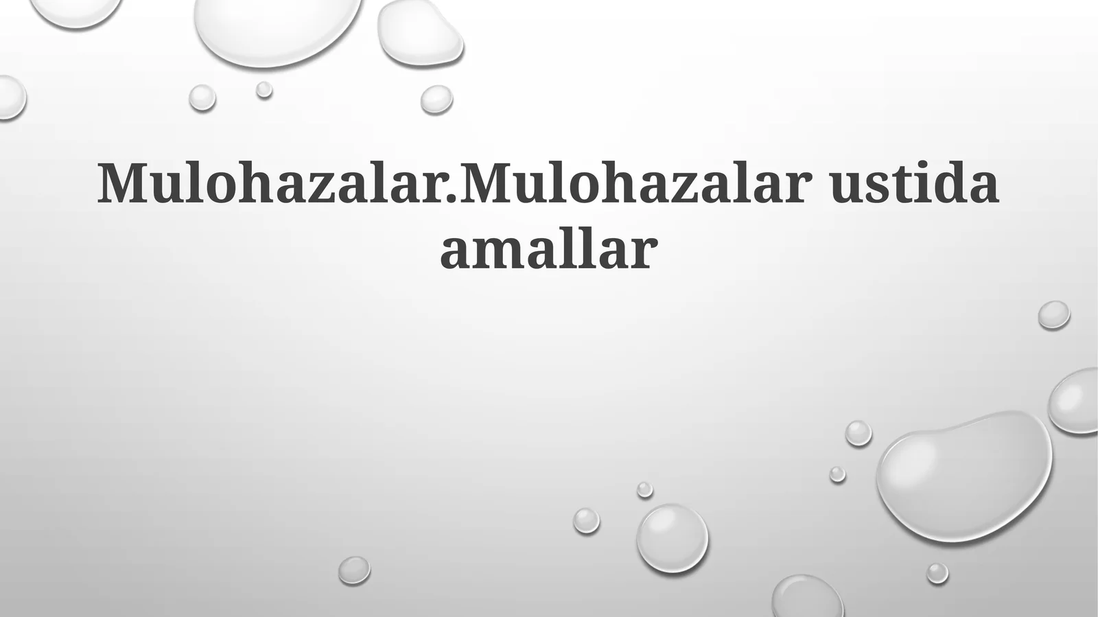 Mantiqiy amallar soddalashtirish