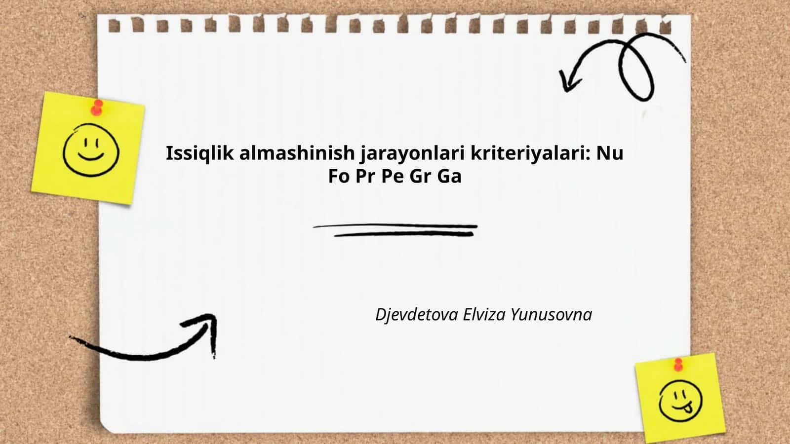 Issiqlik almashinish jarayonlari kriteriyalari