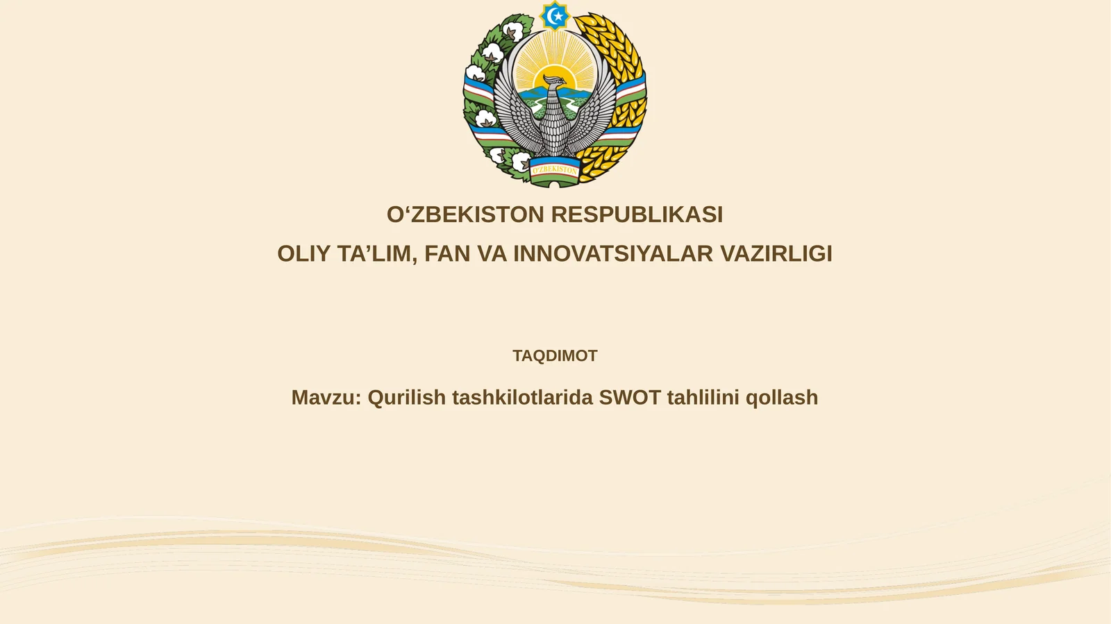 Qurilishtashkilotlarida SWOT tahlilini qollash