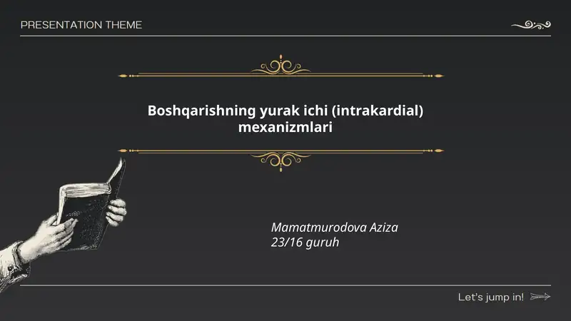Boshqarishning yurak ichi (intrakardial) mexanizmlari