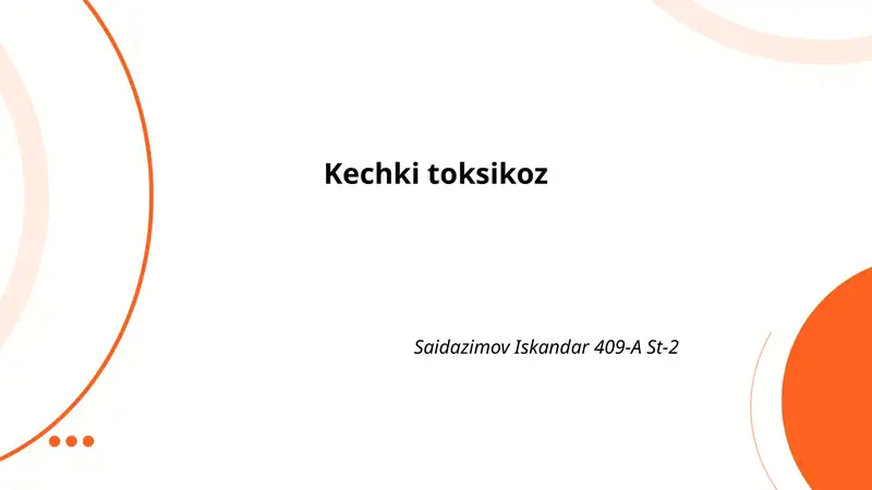 Kechki toksikoz