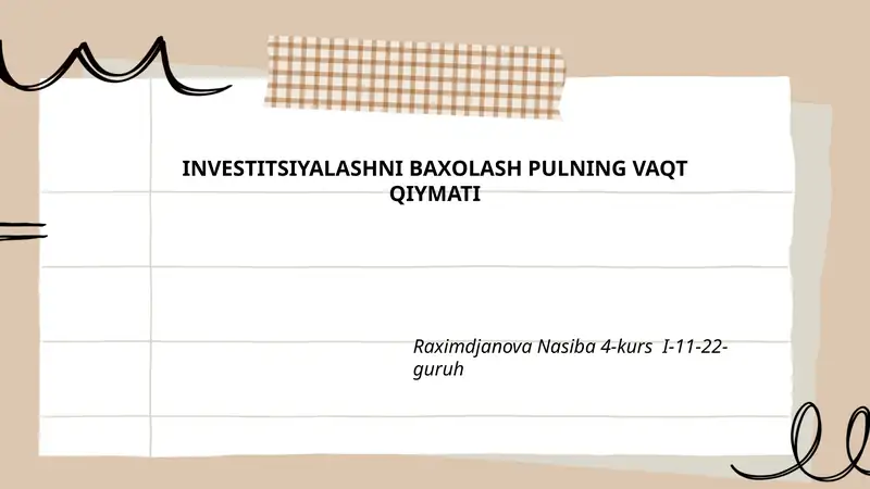 Pulning vaqt qiymati