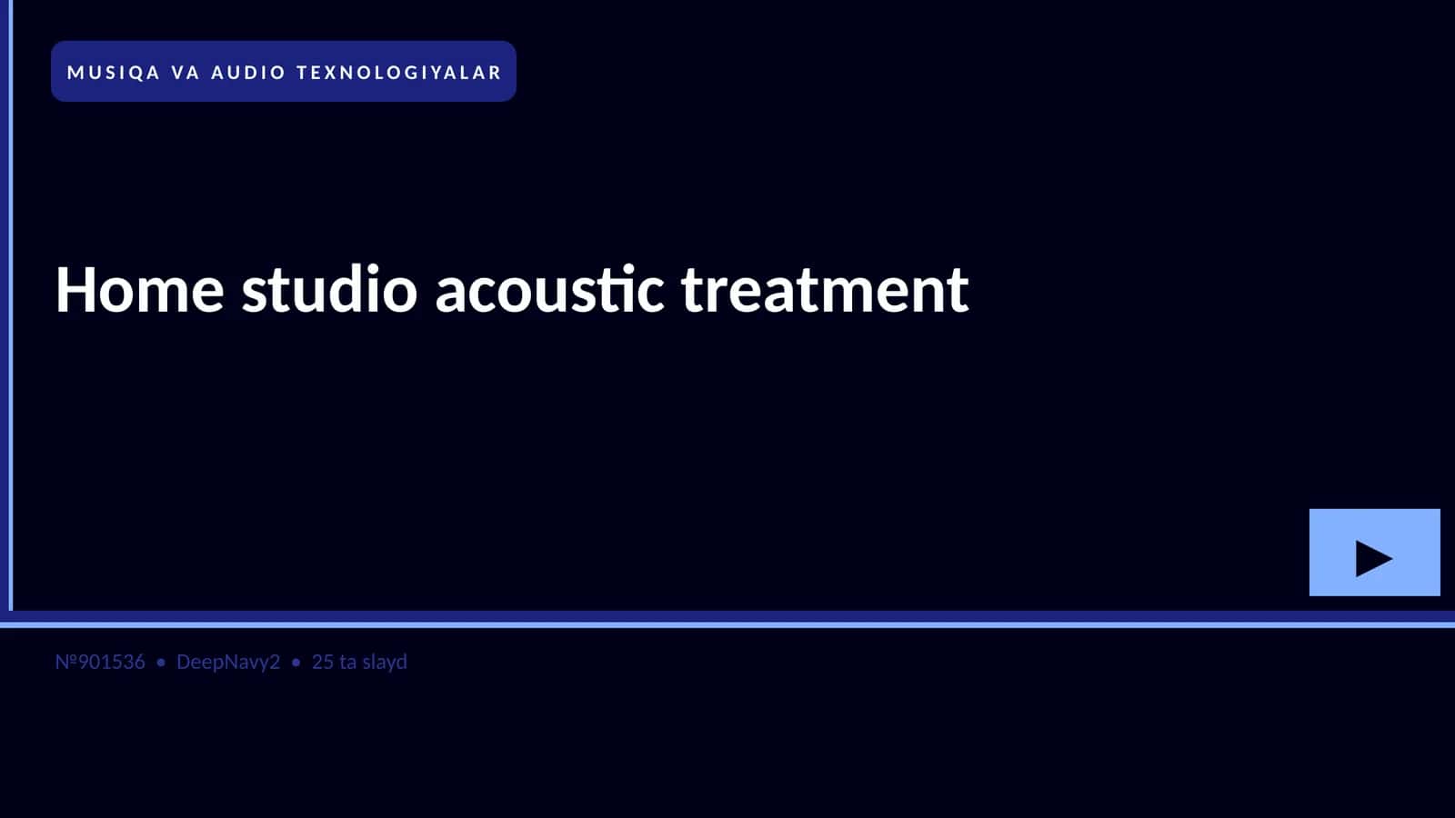 MUSIQA VA AUDIO TEXNOLOGIYALAR