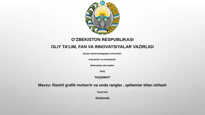 Raster grafik muharrir va unda ranglar, qatlamlar bilan ishlash