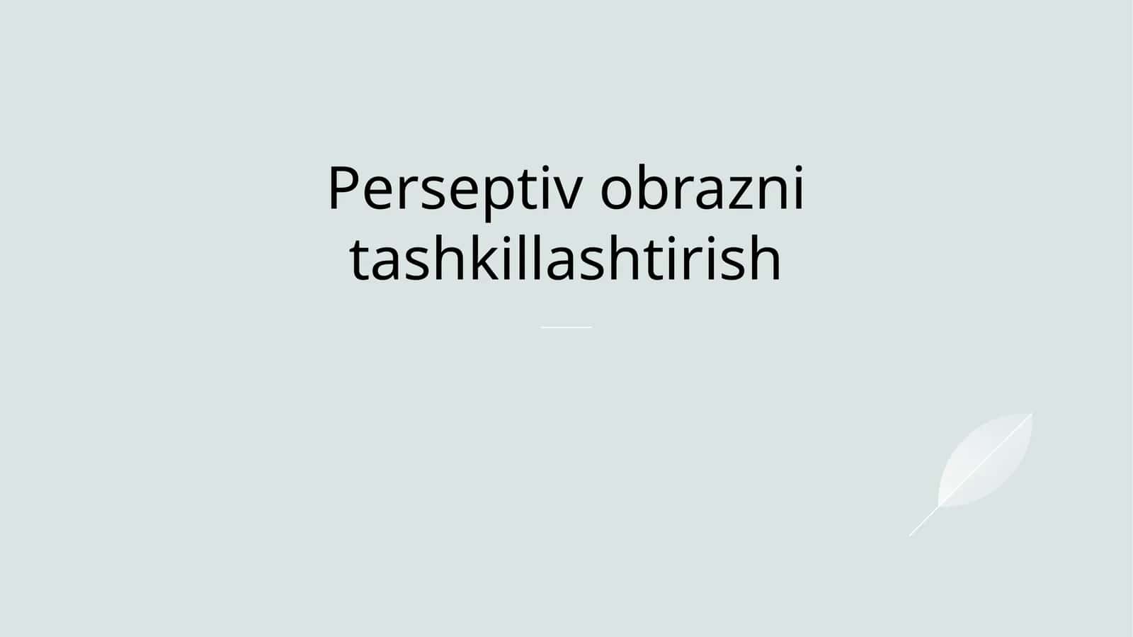 Perseptiv obrazni tashkillashtirish
