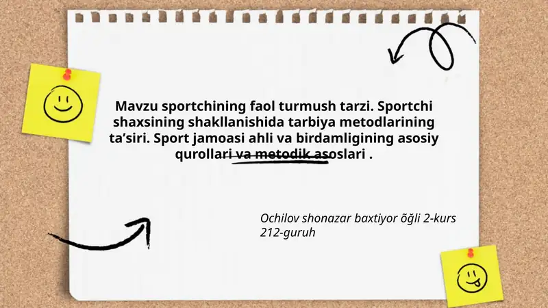 Sportchining faol turmush tarzi