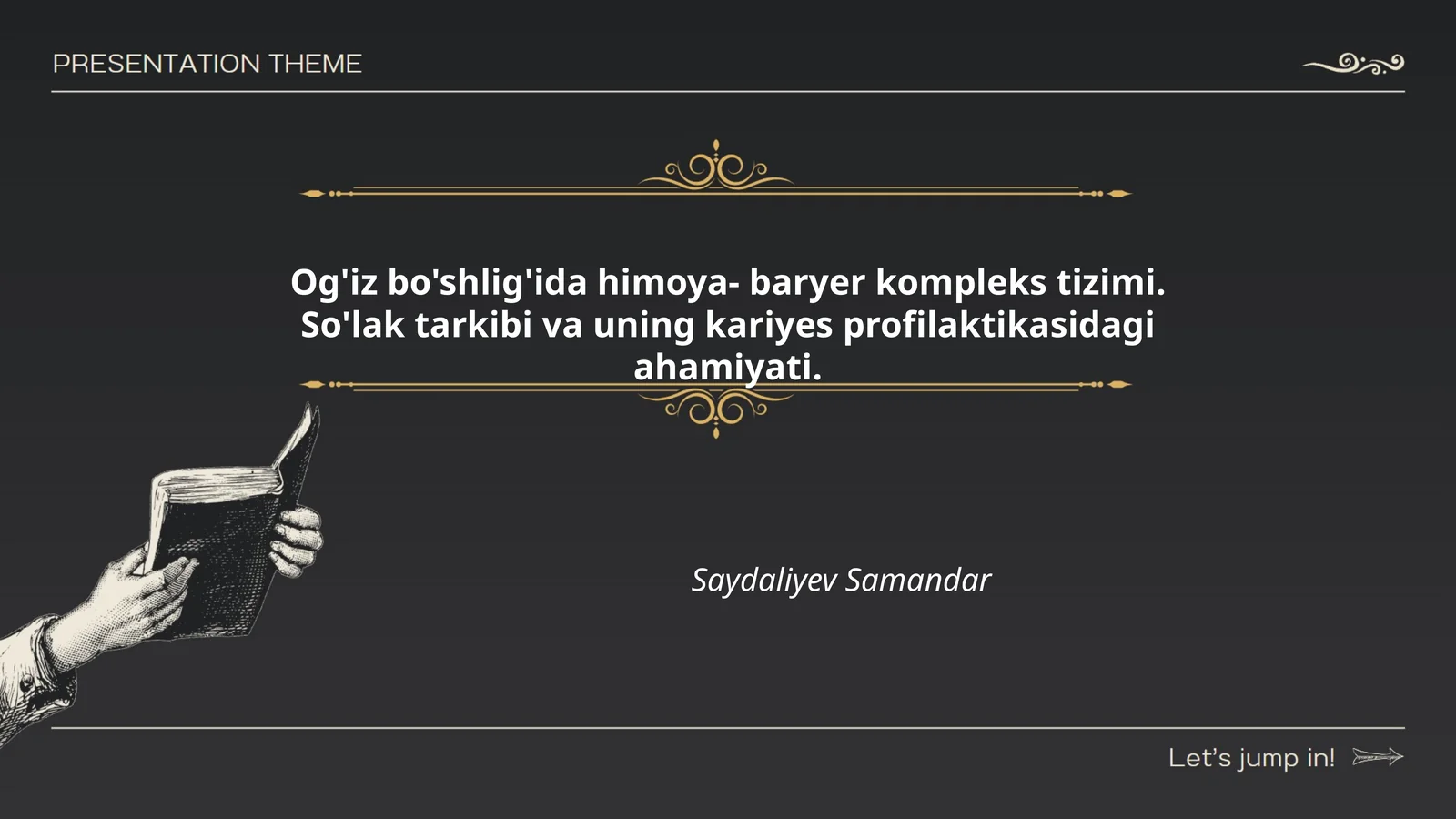 Og'iz bo'shlig'ida himoya- baryer kompleks tizimi
