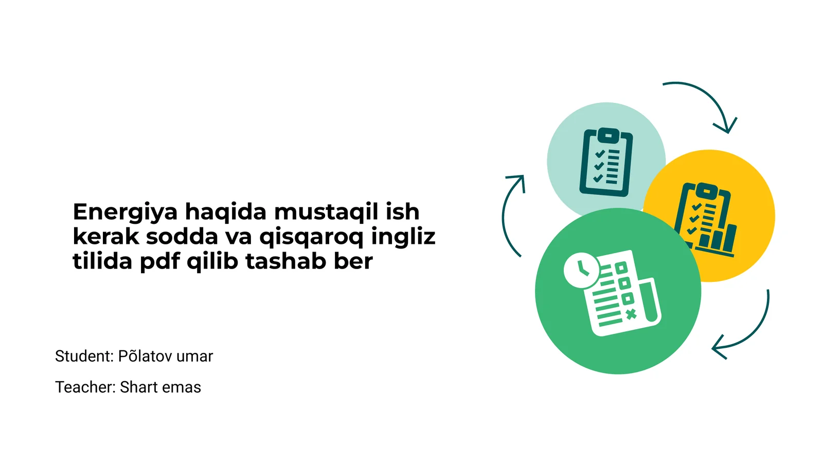 Energiya haqida nazorat