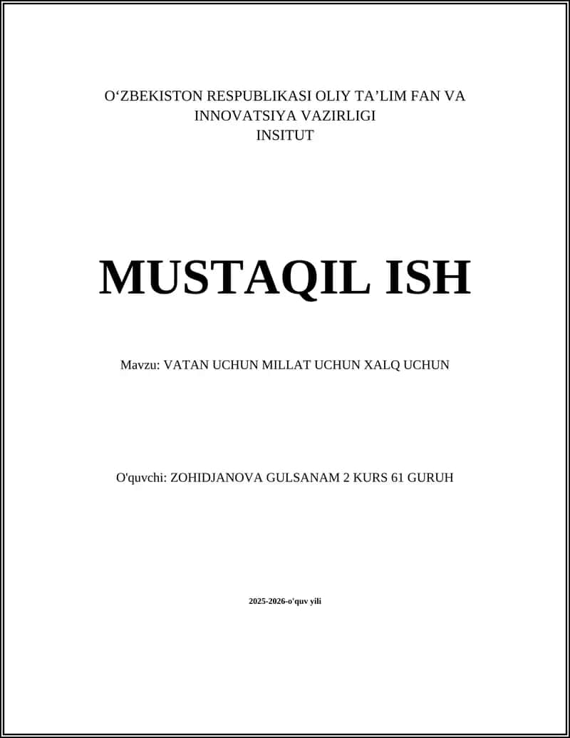 Vatanparvarlik tarbiyasi