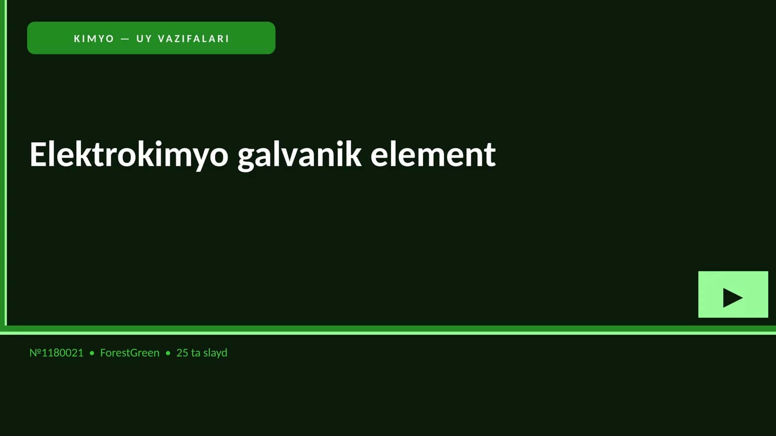 Elektrokimyo galvanik element