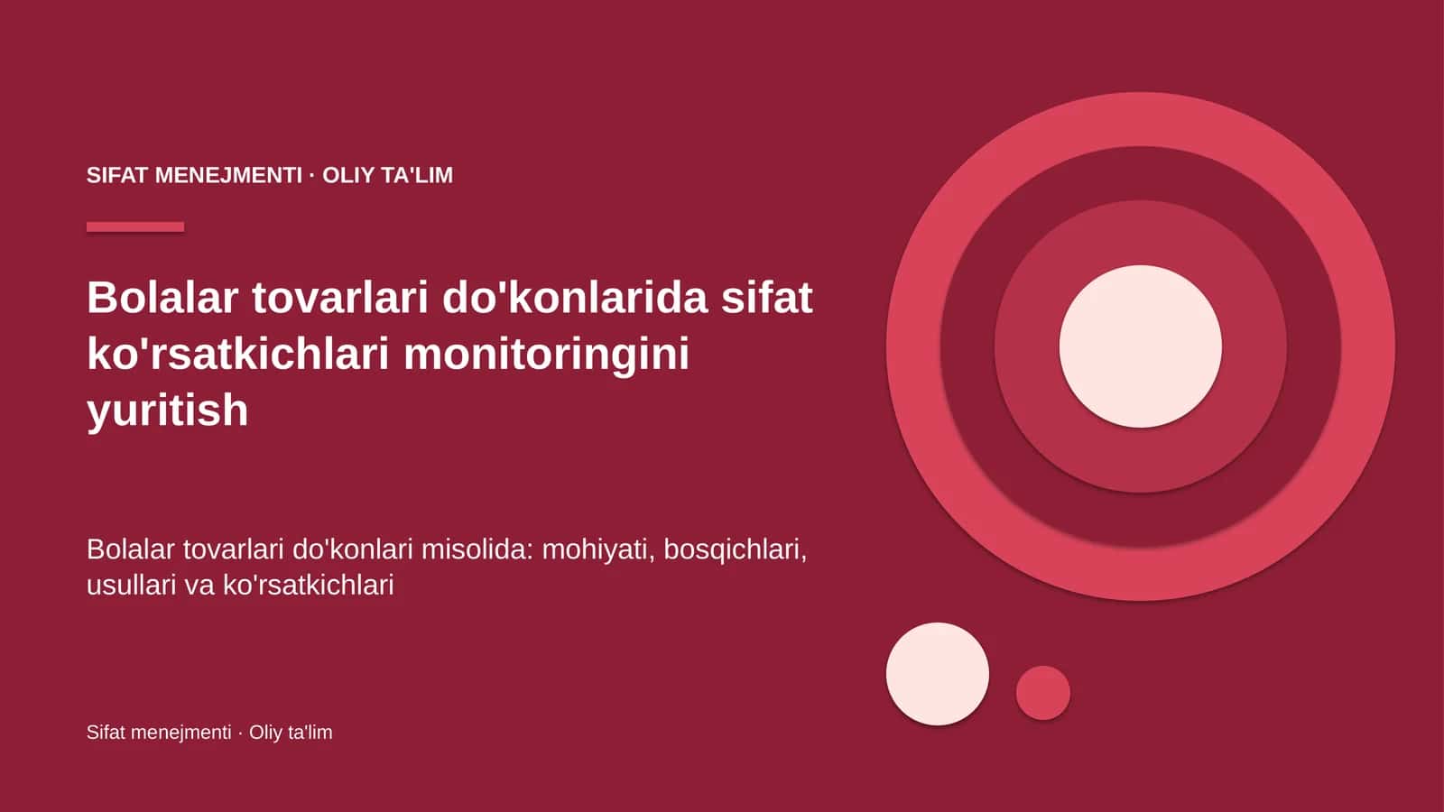 Sifat Menejmenti · Oliy Ta'l