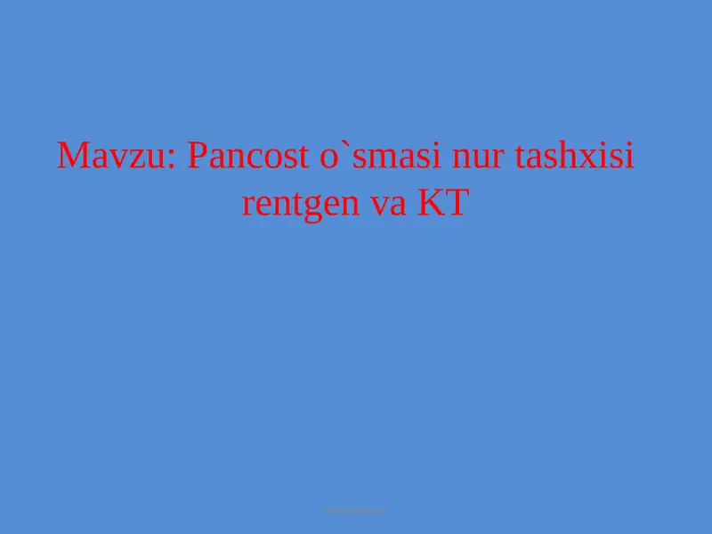 Pancosto`smasinurtashxisirentgenvaKT