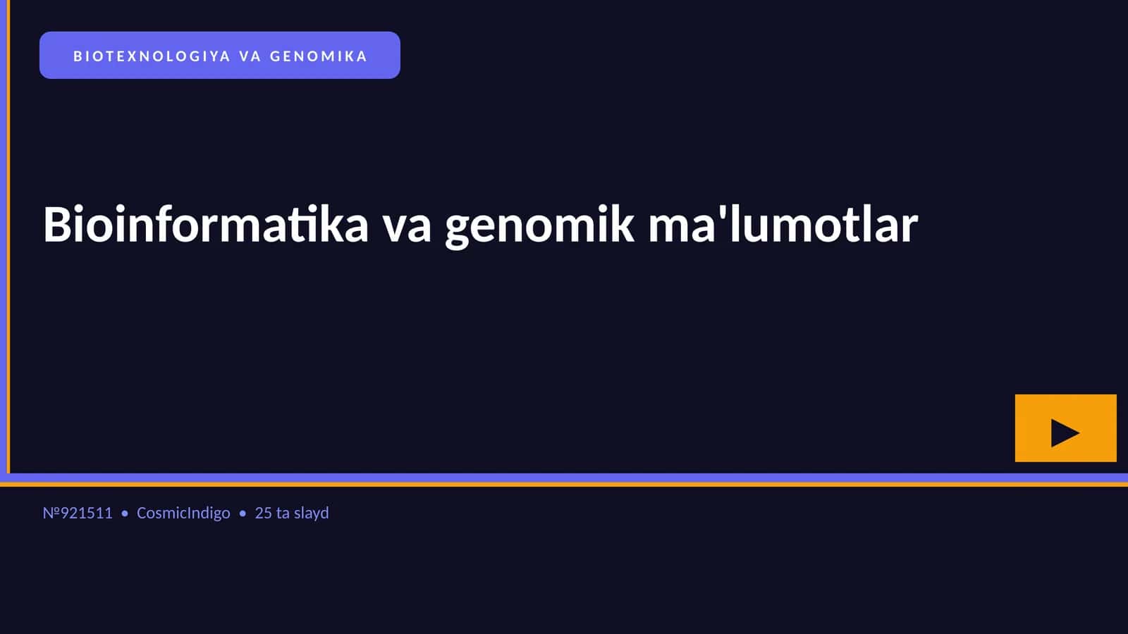 BIOTEXNOLOGIYA VA GENOMIKA