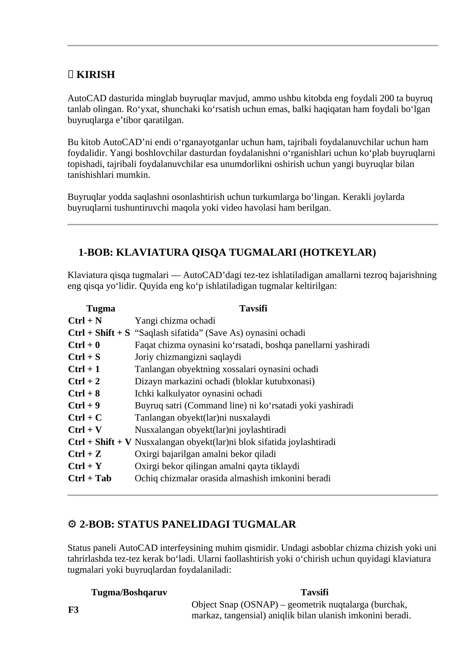 AutoCAD buyruqlari
