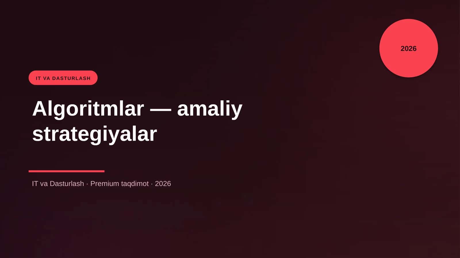 Algoritmlar — amaliy strategiyalar
