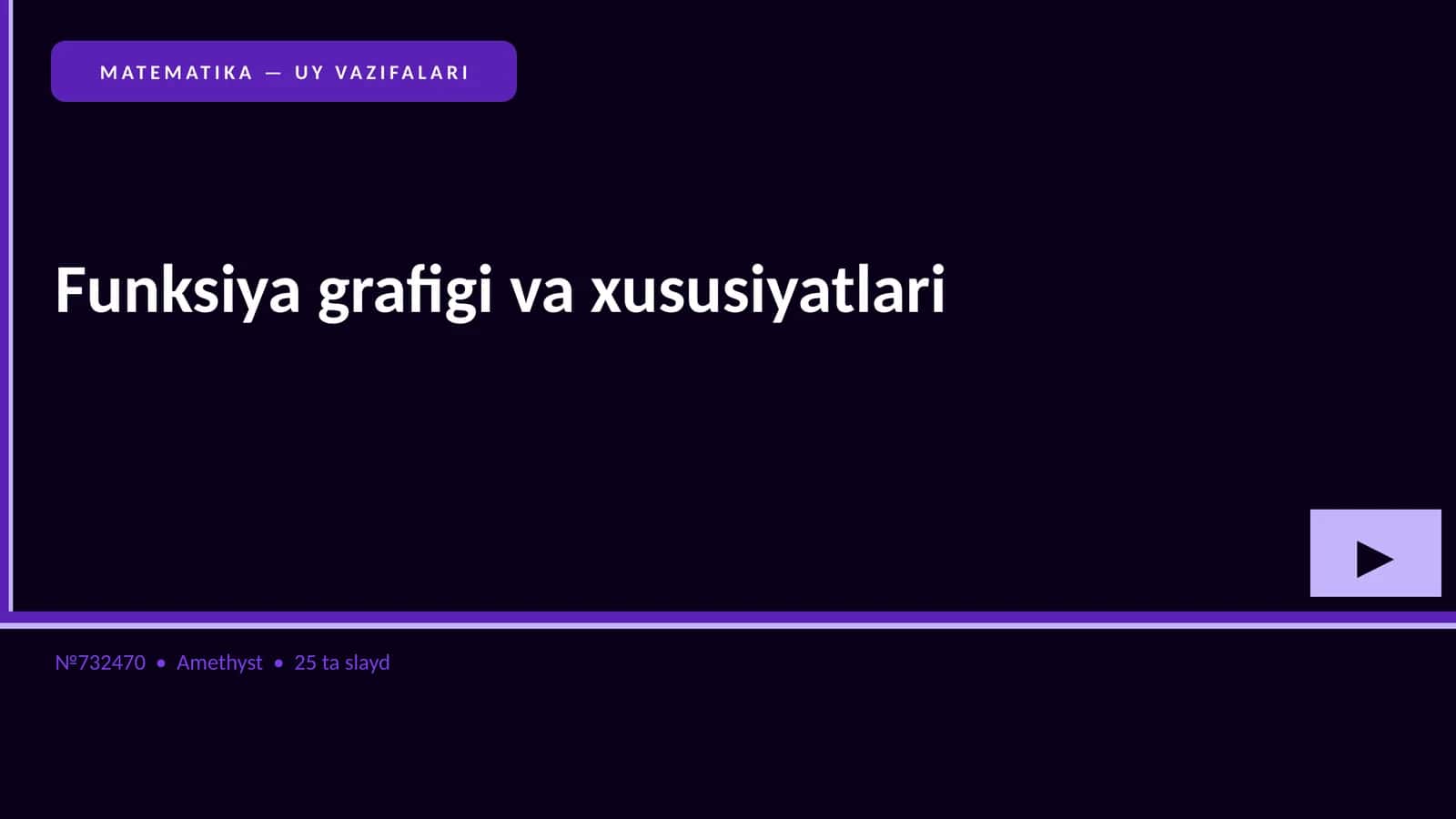 MATEMATIKA — UY VAZIFALARI