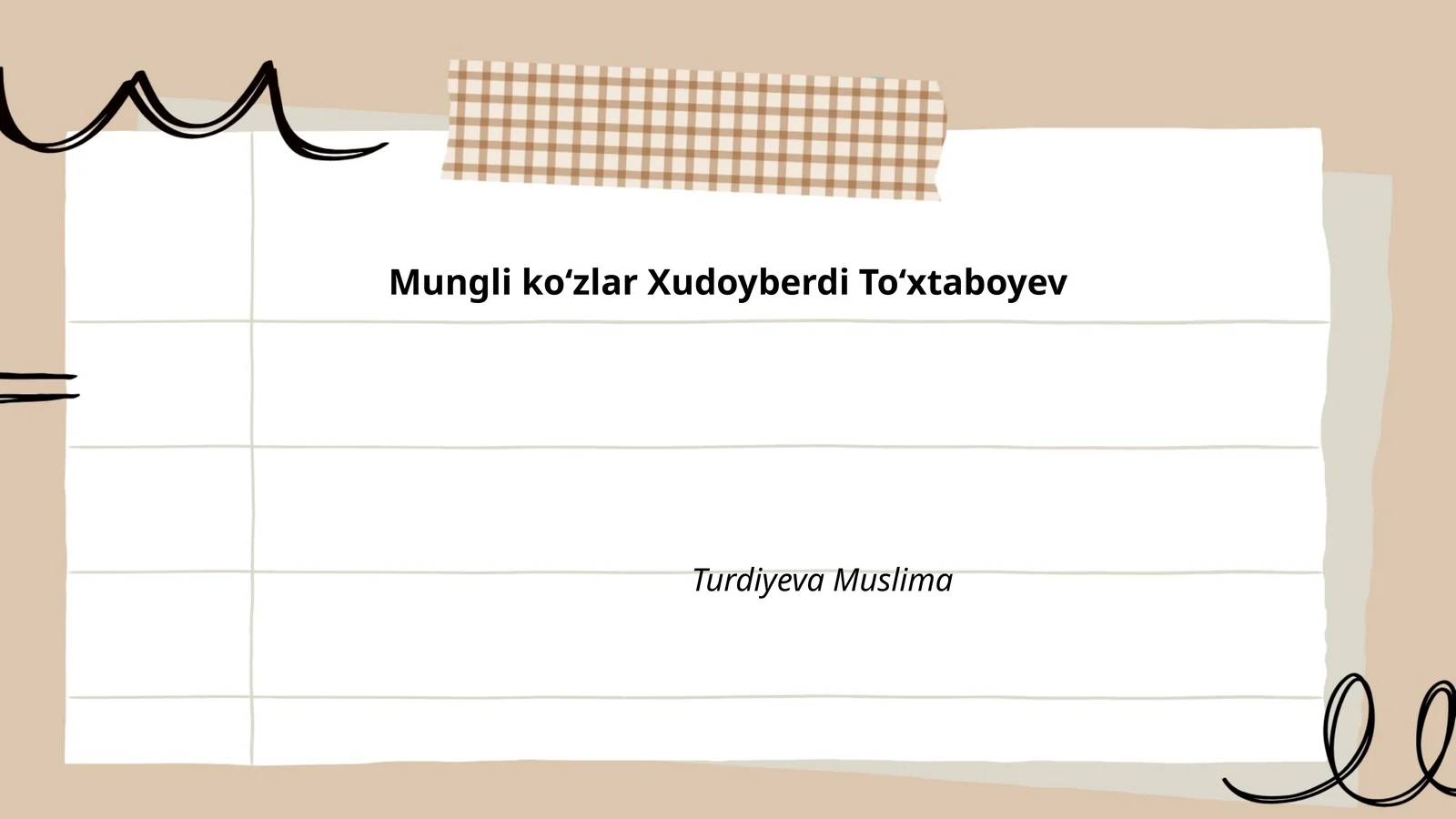 Mungli koʻzlar Xudoyberdi Toʻxtaboyev