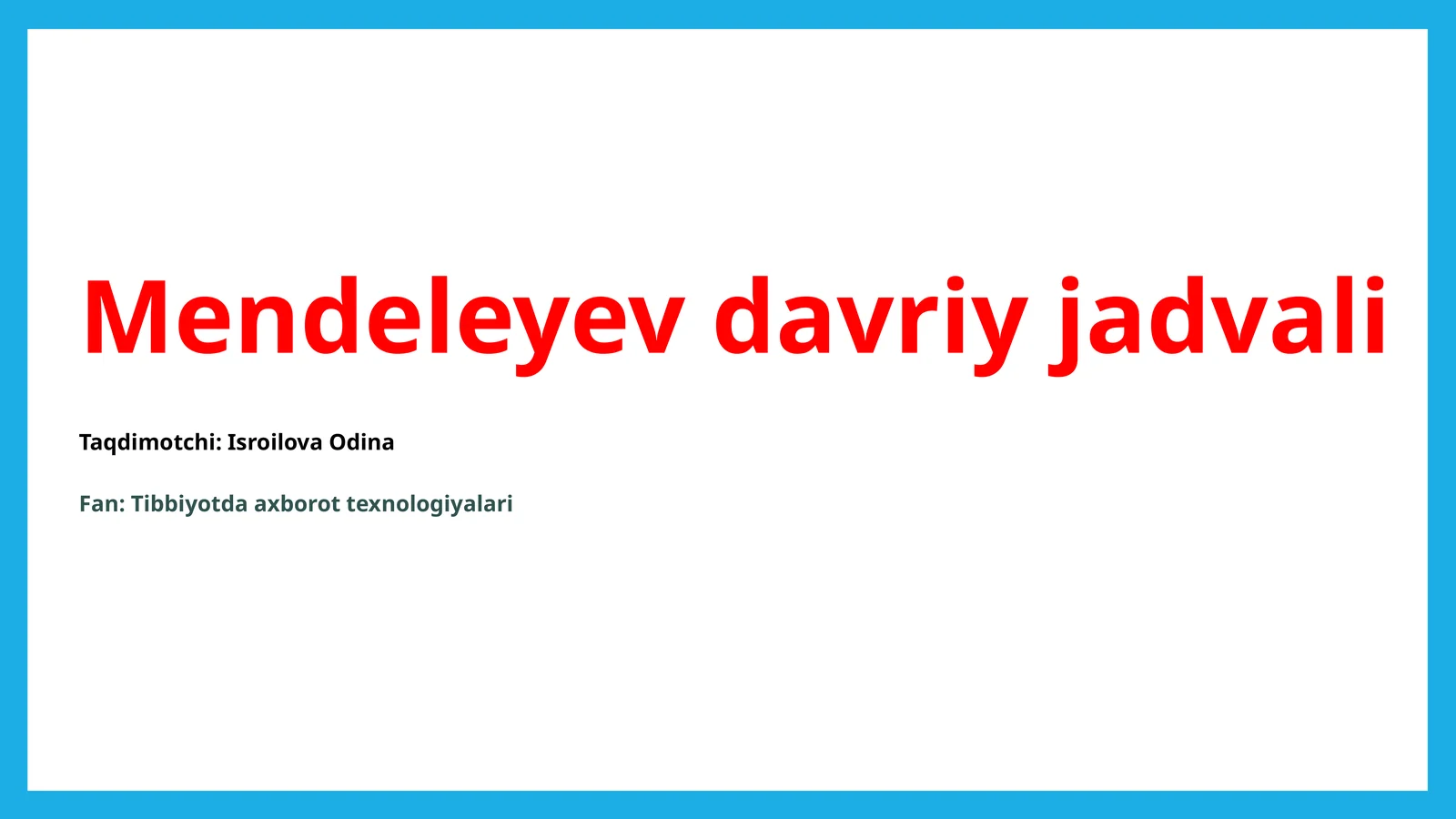 Mendeleyev davriy jadvali