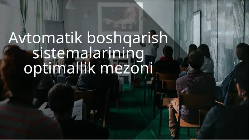 Avtomatik boshqarish sistemalarining optimallik mezoni