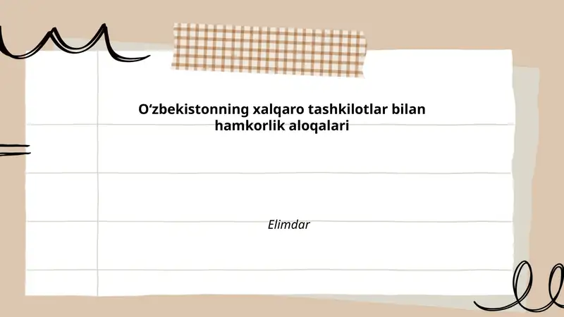O‘zbekistonning BMT bilan hamkorligi