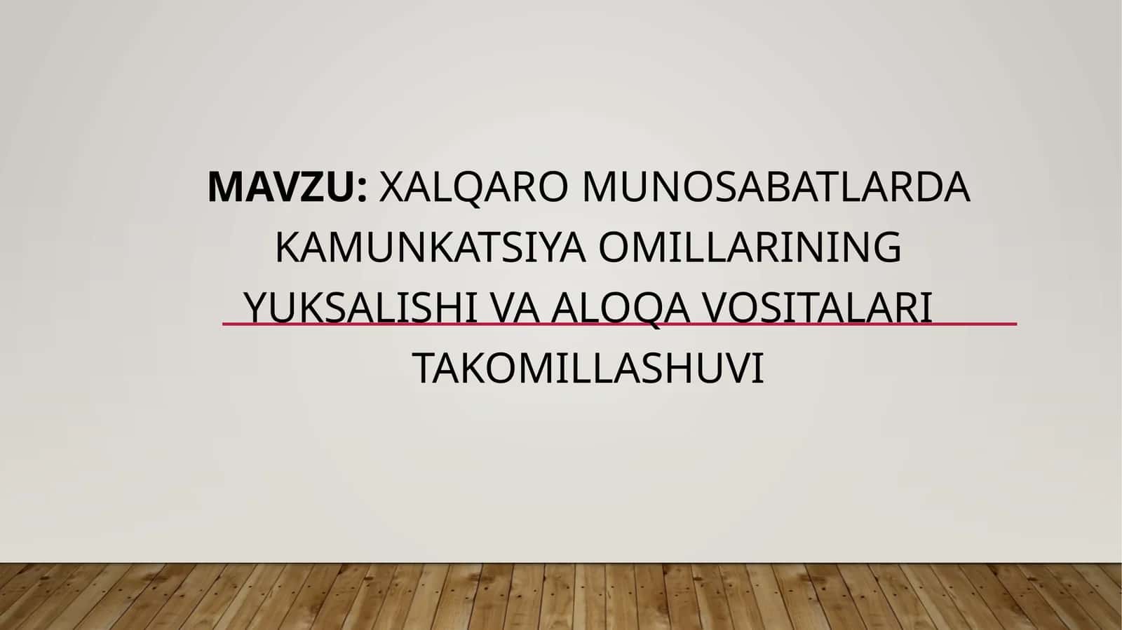 Xalqaro munosabatlarda kamunkatsiya omillarining yuksalishi va aloqa vositalari takomillashuvi