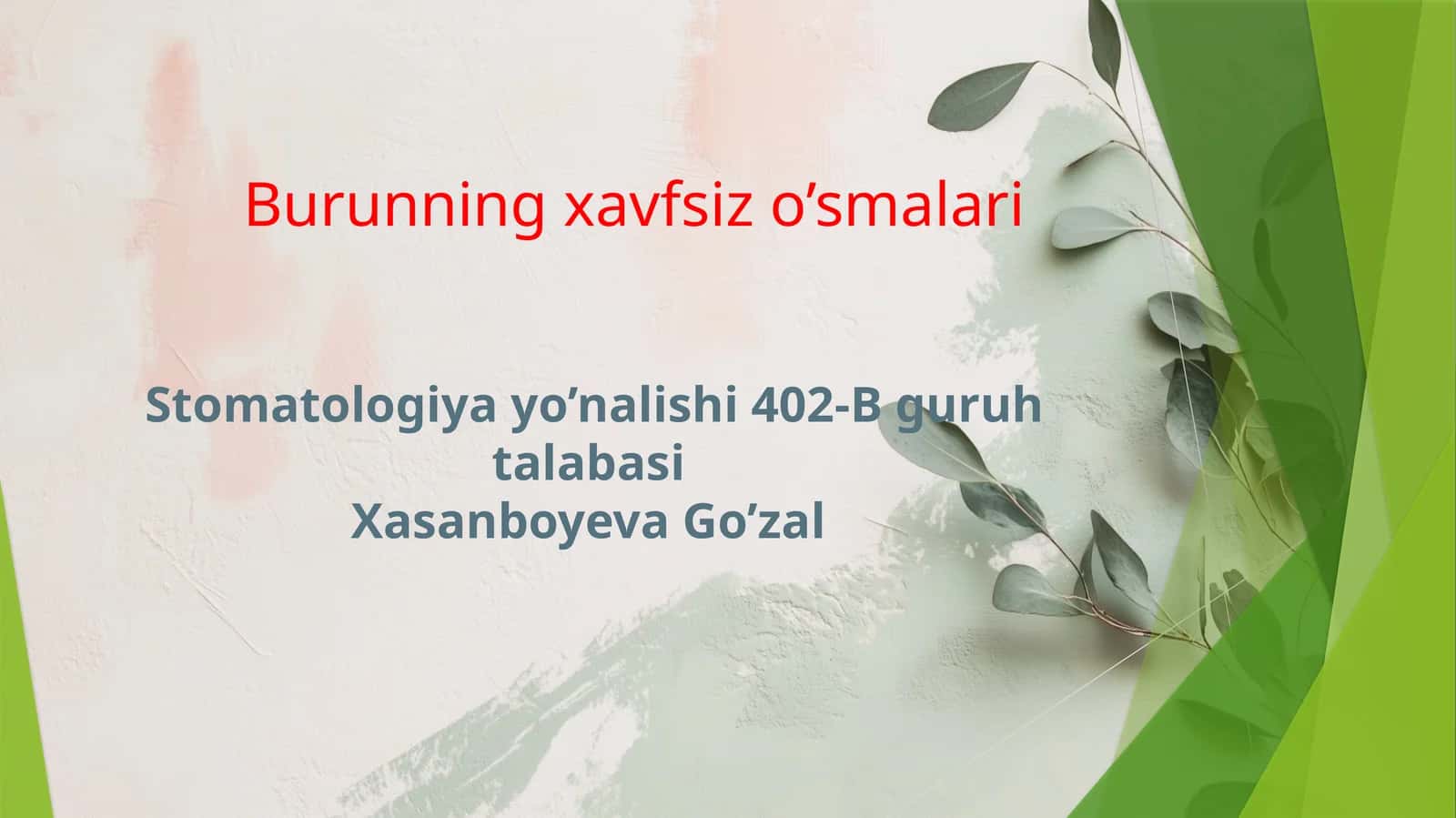 Burunning xavfsizo’smalar