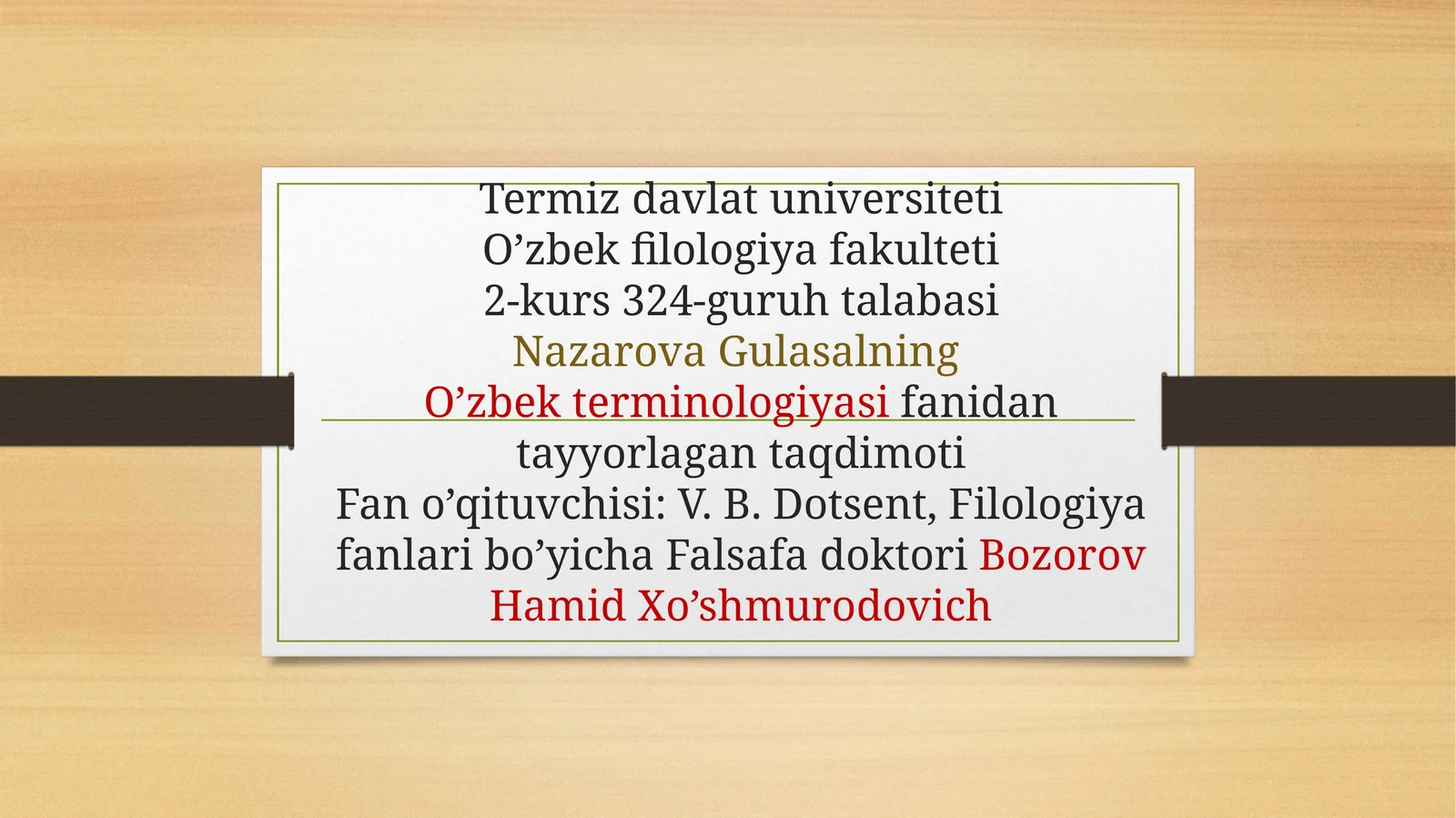 Xalq xo’jaligidagi yangi sohalarning o’zbek terminologiyasi va roli