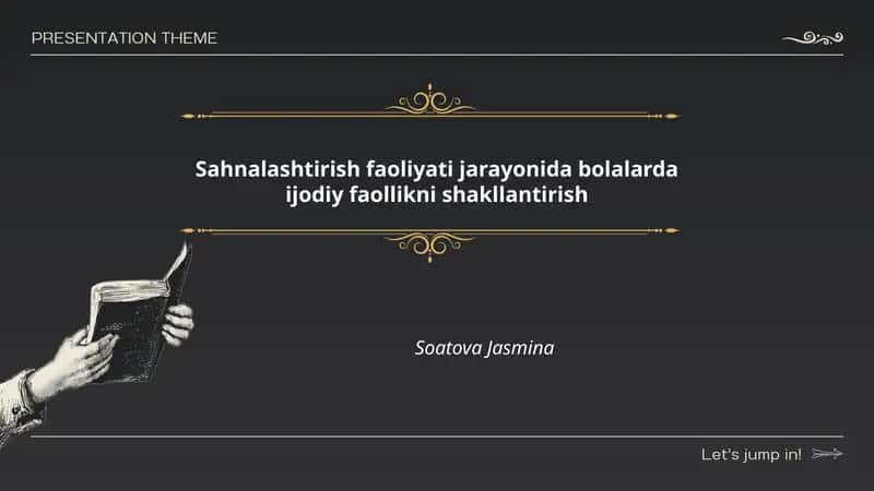Sahnalashtirish faoliyati jarayonida bolalarda ijodiy faollikni shakllantirish