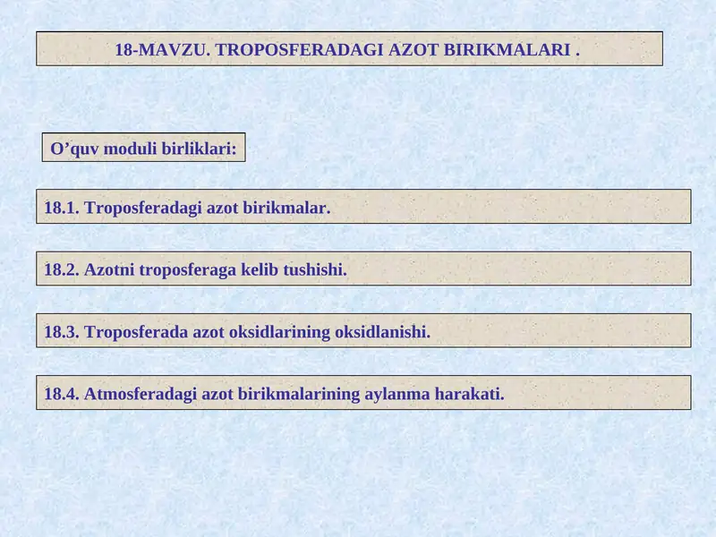 Troposferadagi azot birikmalari