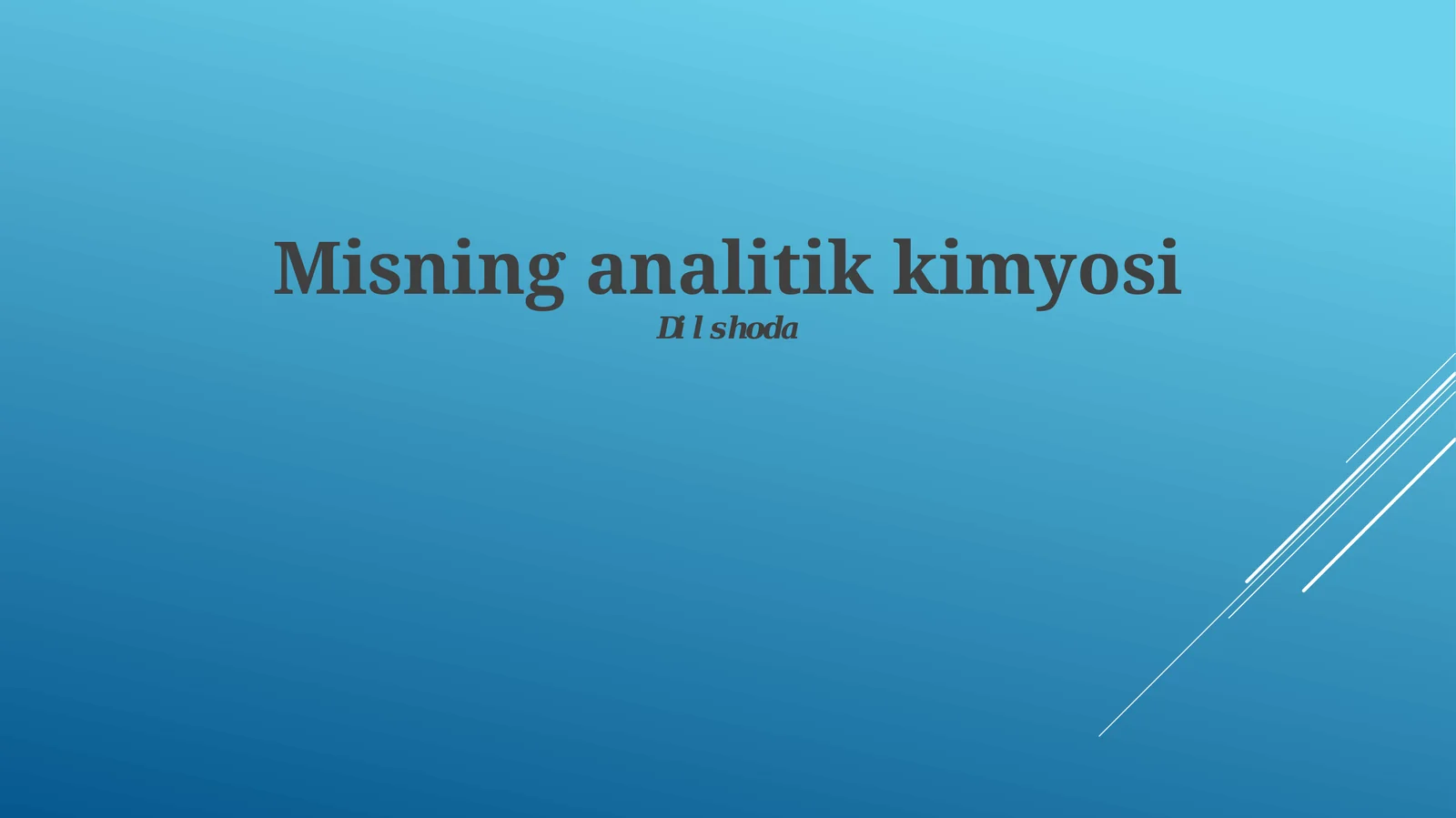 Misning analitik kimyosi
