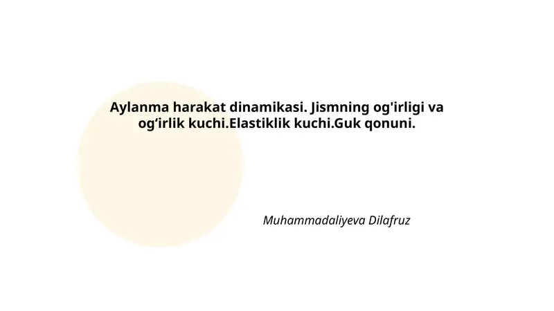 Aylanma harakat dinamikasi