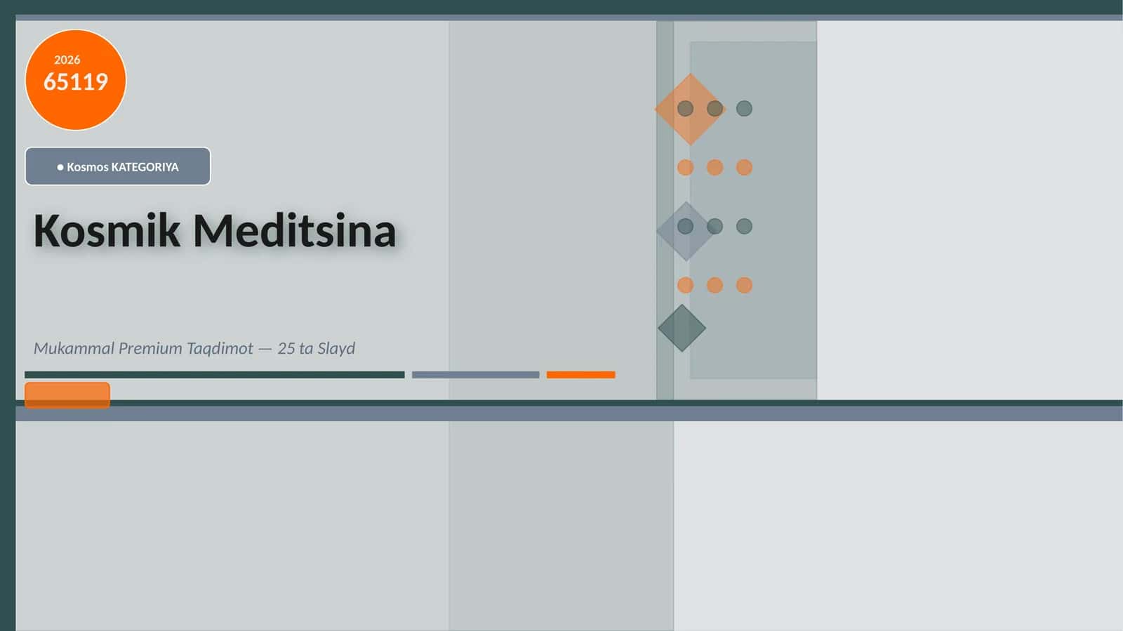 Kosmik Meditsina Mukammal Premium Taqdimot — 25 ta Slayd