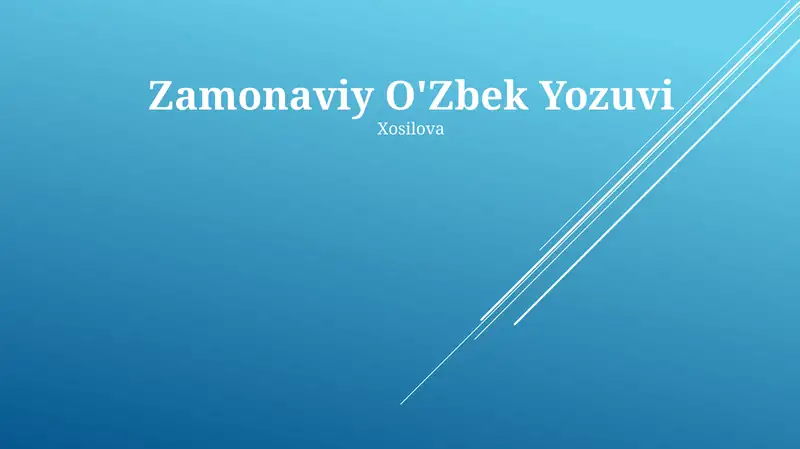 Zamonaviy O'Zbek Yozuvi