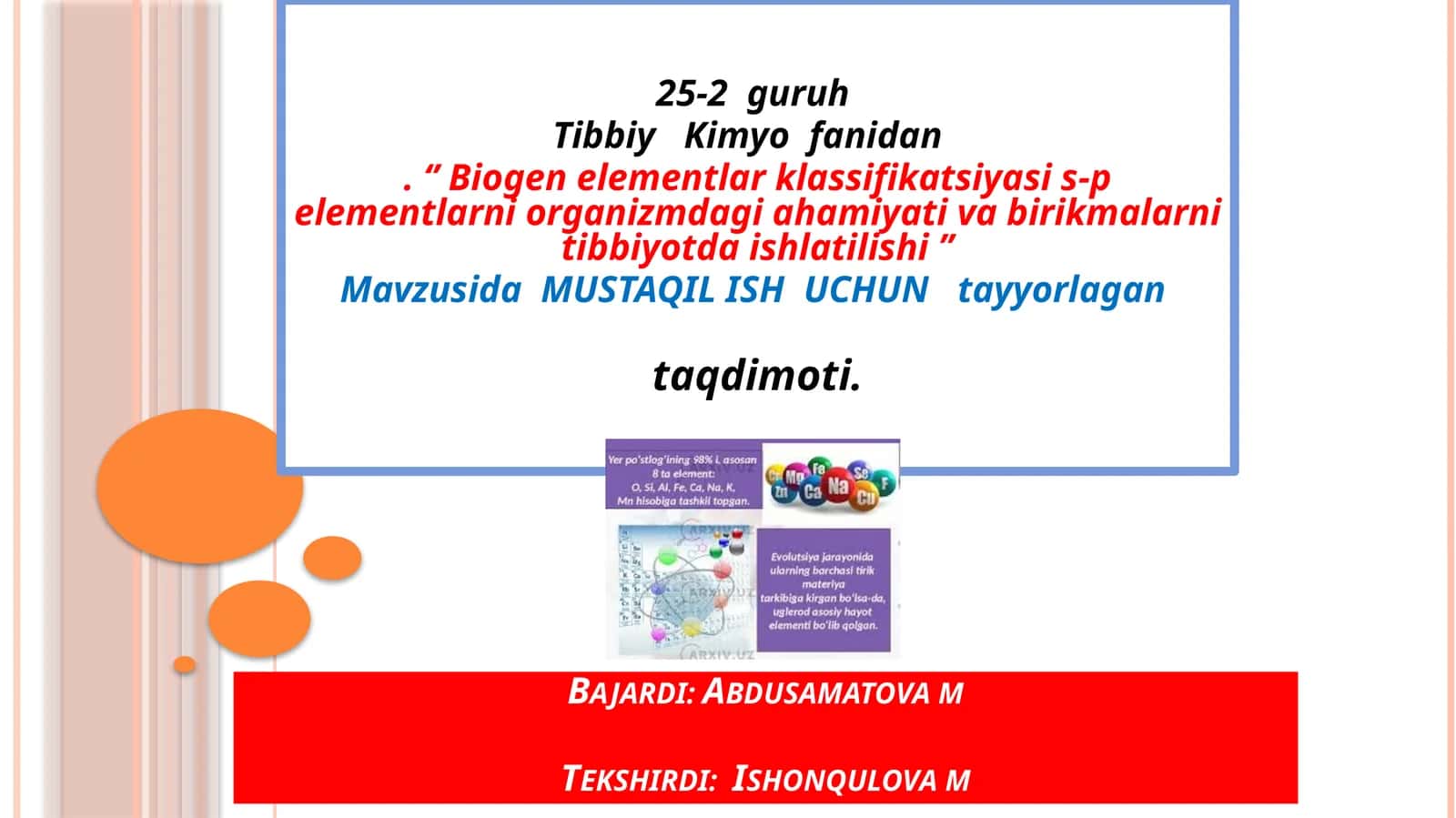 Biogenelementlar kimyofanidan