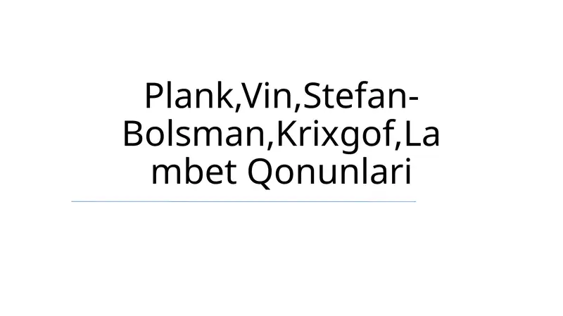 Stefan-Boltzman qonuni
