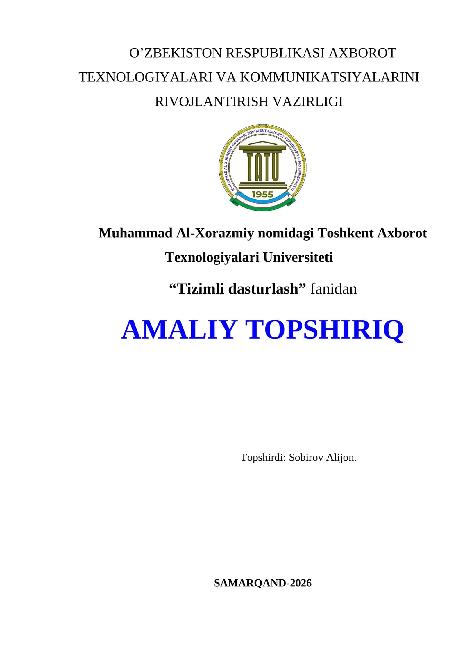 Amaliy topshiriq: Swap (Virtual Memory) holatini tekshirish