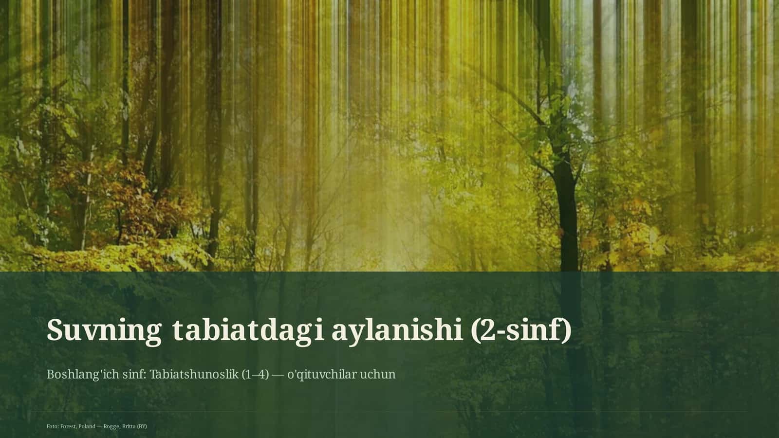 Suvning tabiatdagi aylanishi (2-sinf)