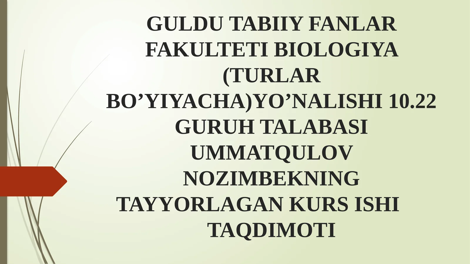 O’ZBEKISTON DATARQALGAN NOYOB VA SONIKAMAYIB BORAYOTGAN QUSHLAR VA ULARNI MUHOFAZA QILISH