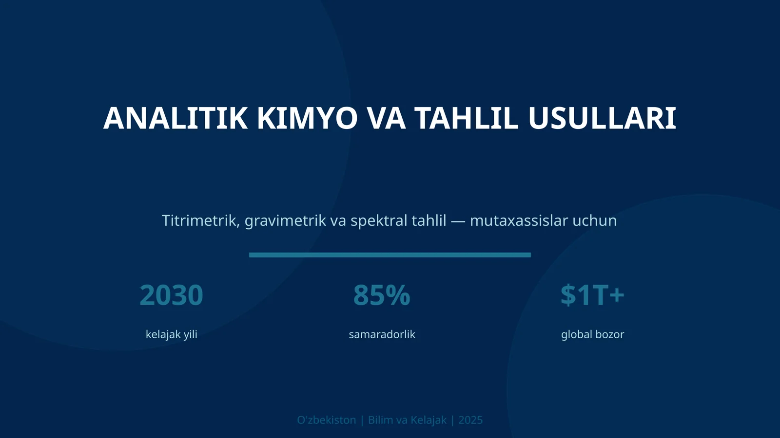 ANALITIK KIMYO VA TAHLIL USULLARI