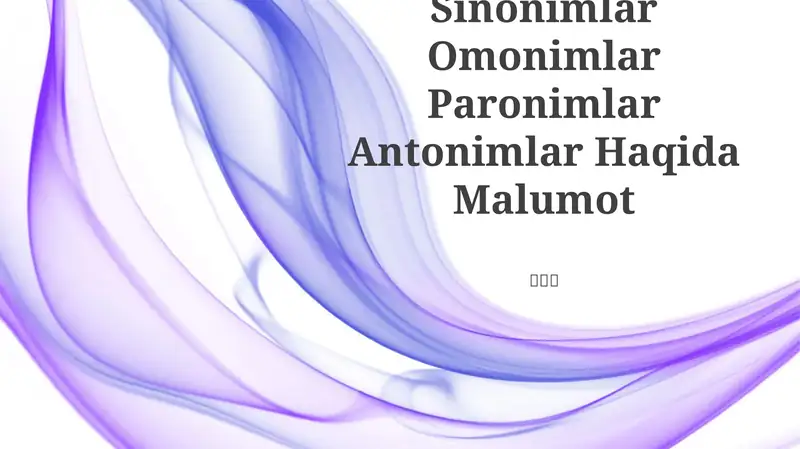 Sinonimlar Omonimlar Paronimlar Antonimlar Haqida Malumot