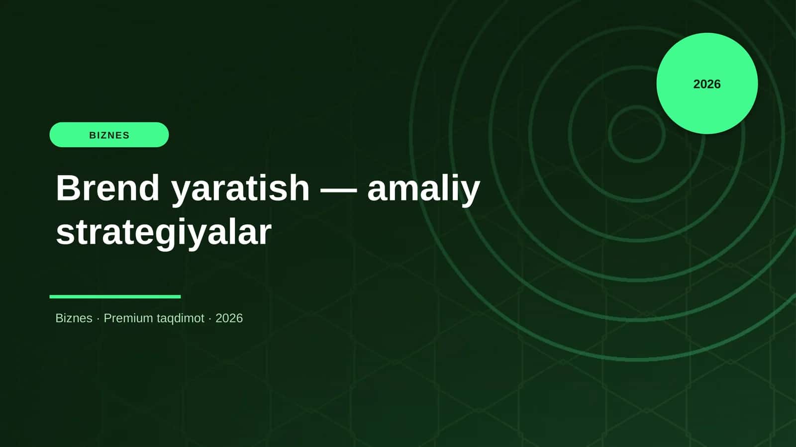 Brend yaratish — amaliy strategiyalar