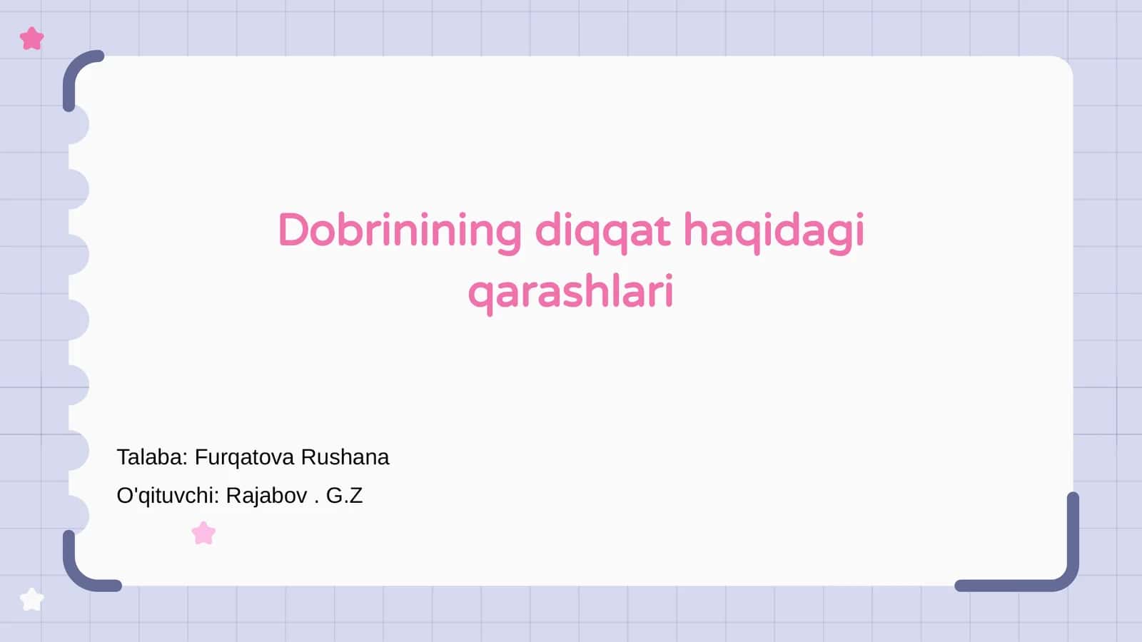 Dobrinining diqqat haqidagi qarashlari