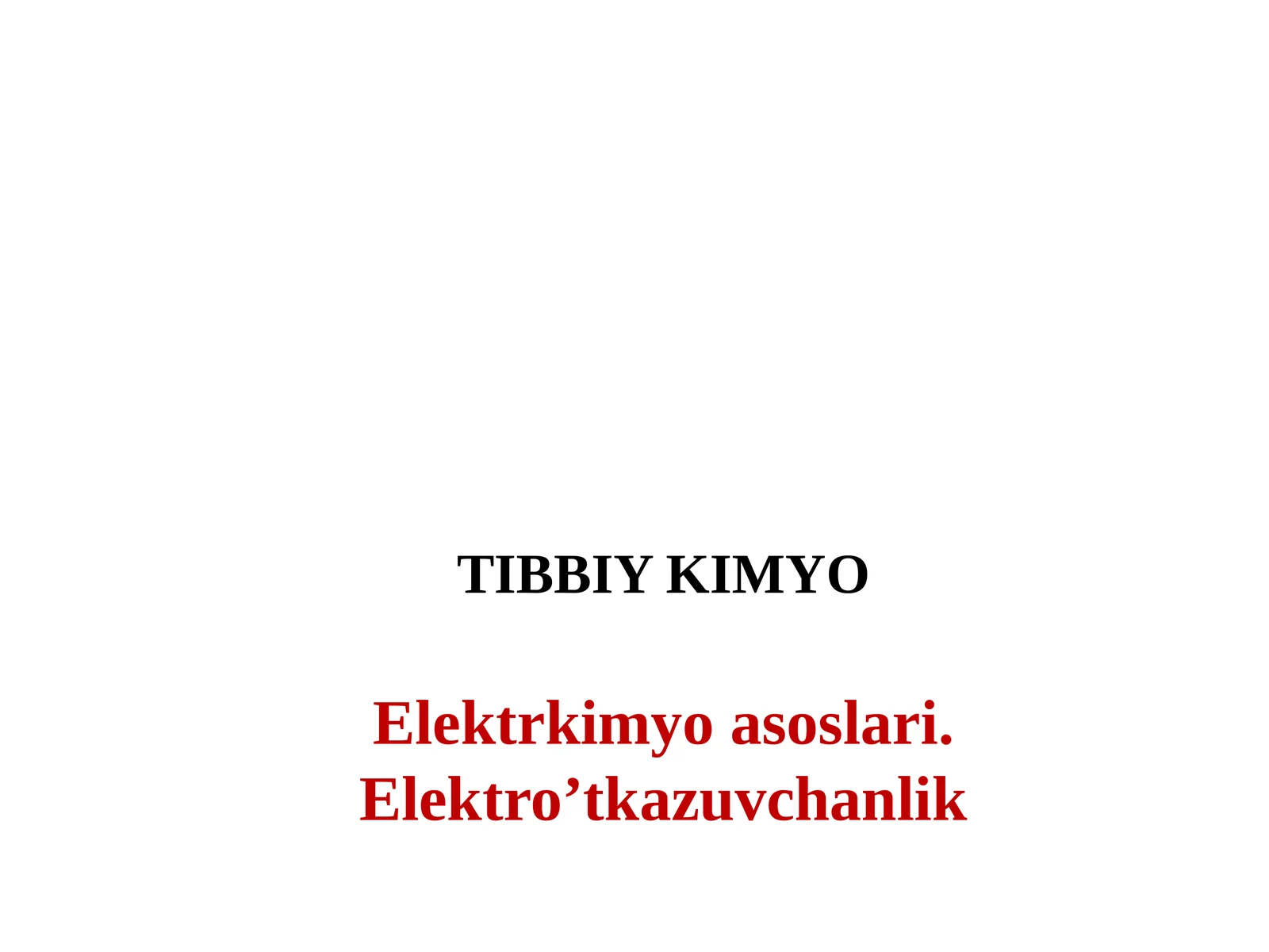 TIBBIY KIMYO