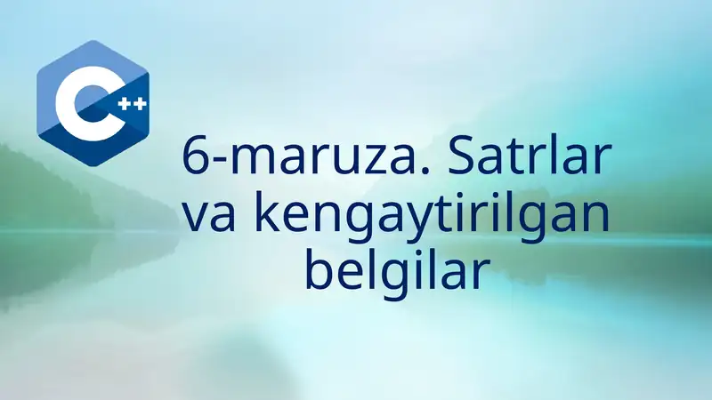 Belgilar tipi: char