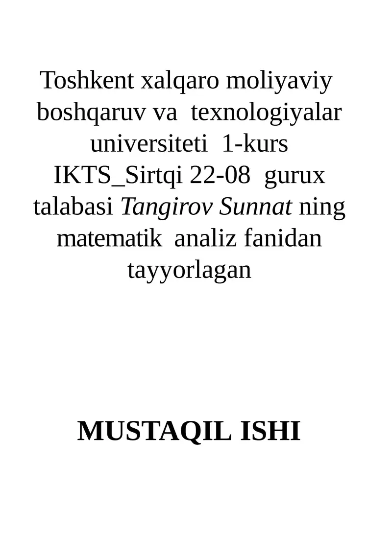 Chiziqli algebraik tenglamalar sistemasivaularni yechish usullari