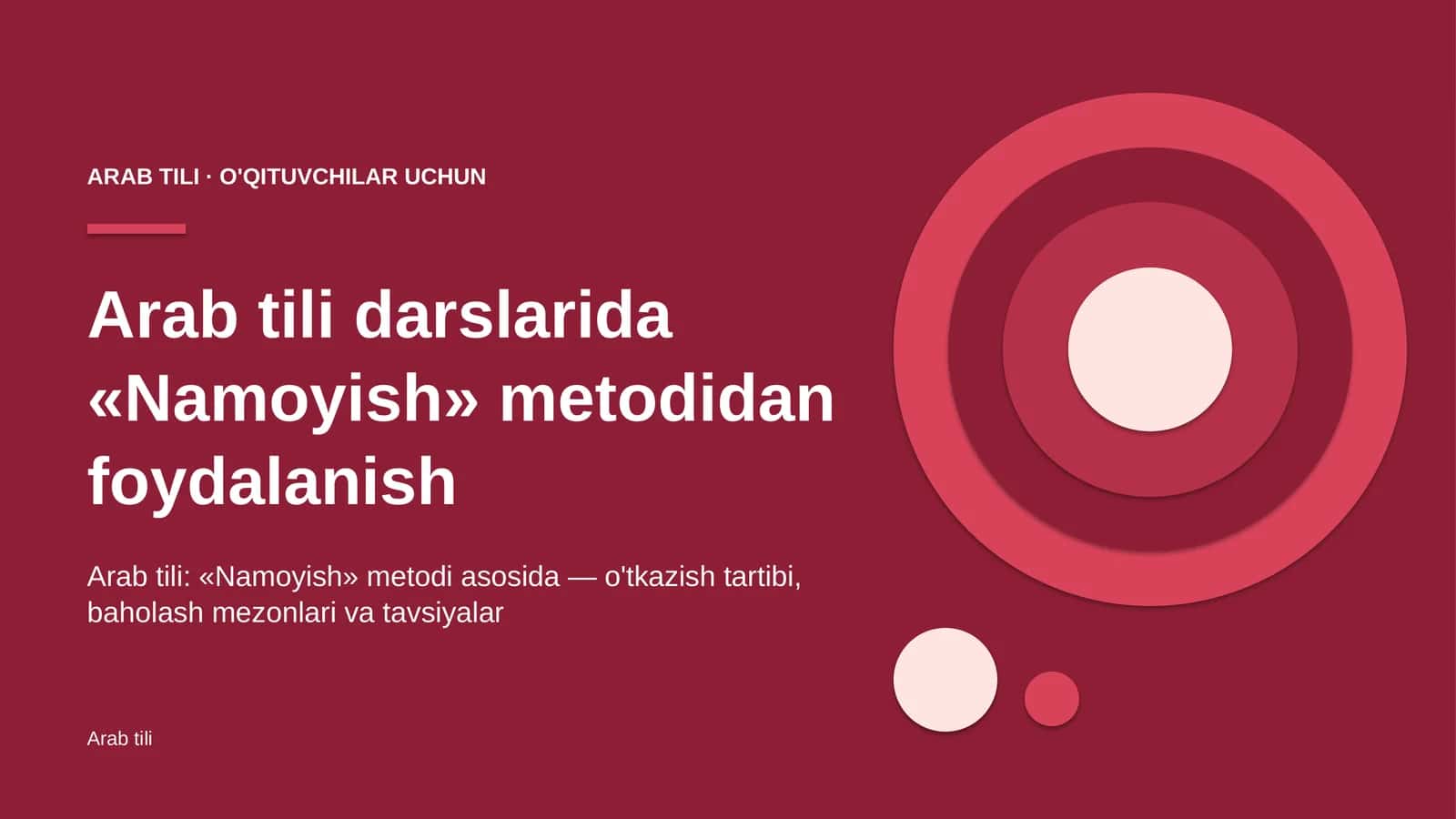 arab tili darslarida namoyish metodidan foydalanish 8018