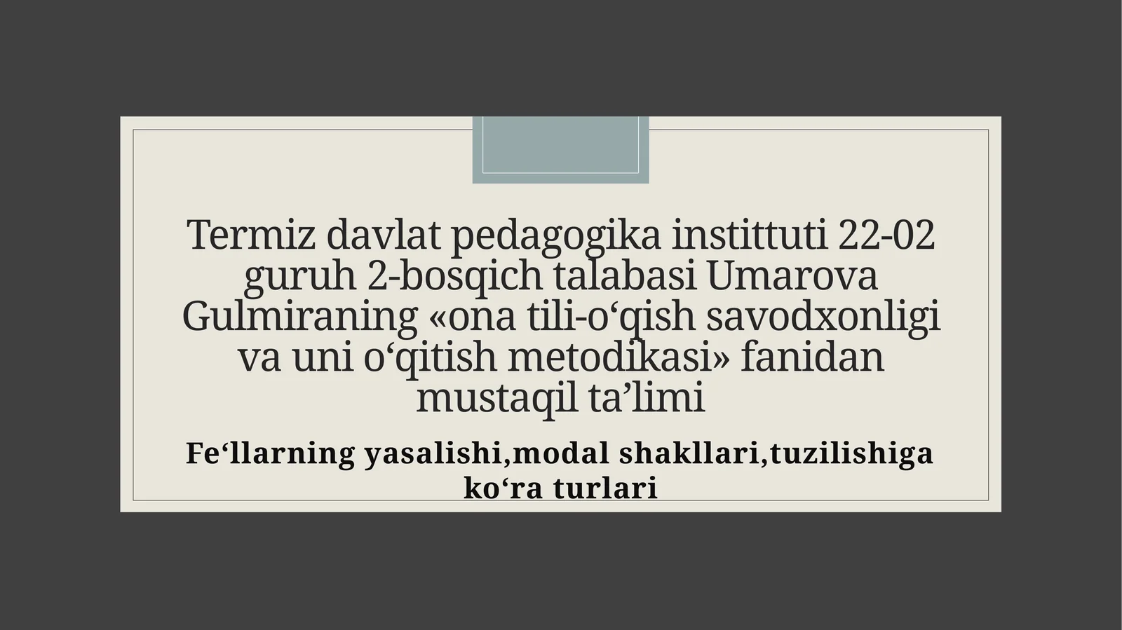 Ona tili-o‘qish savodxonligi va uni o‘qitish metodikasi