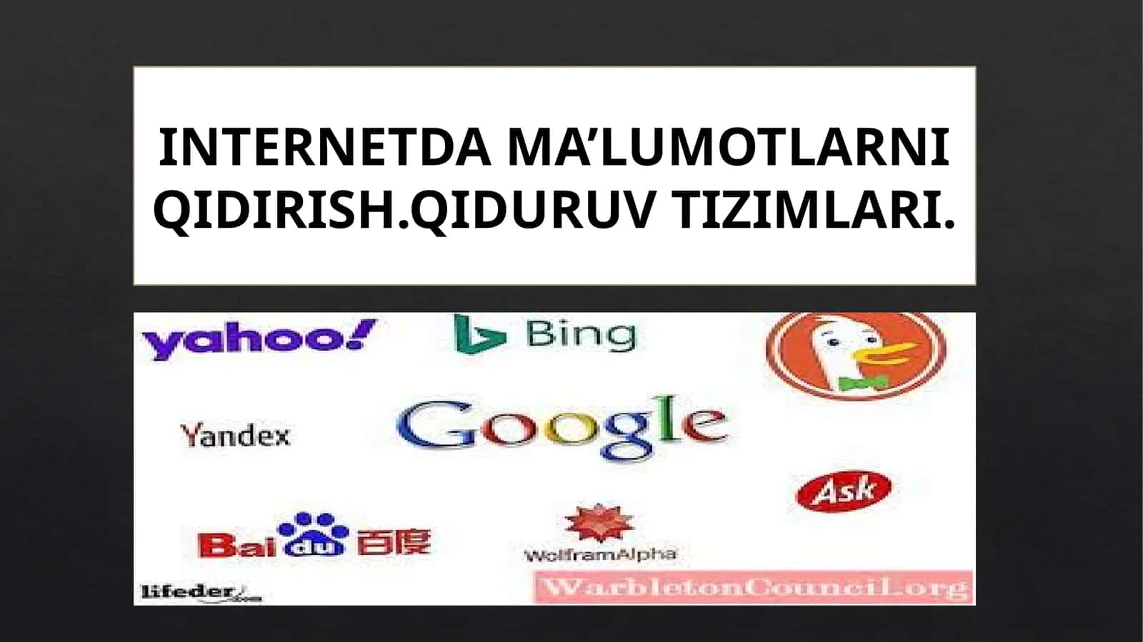 Internetda malumotlarni qidirish