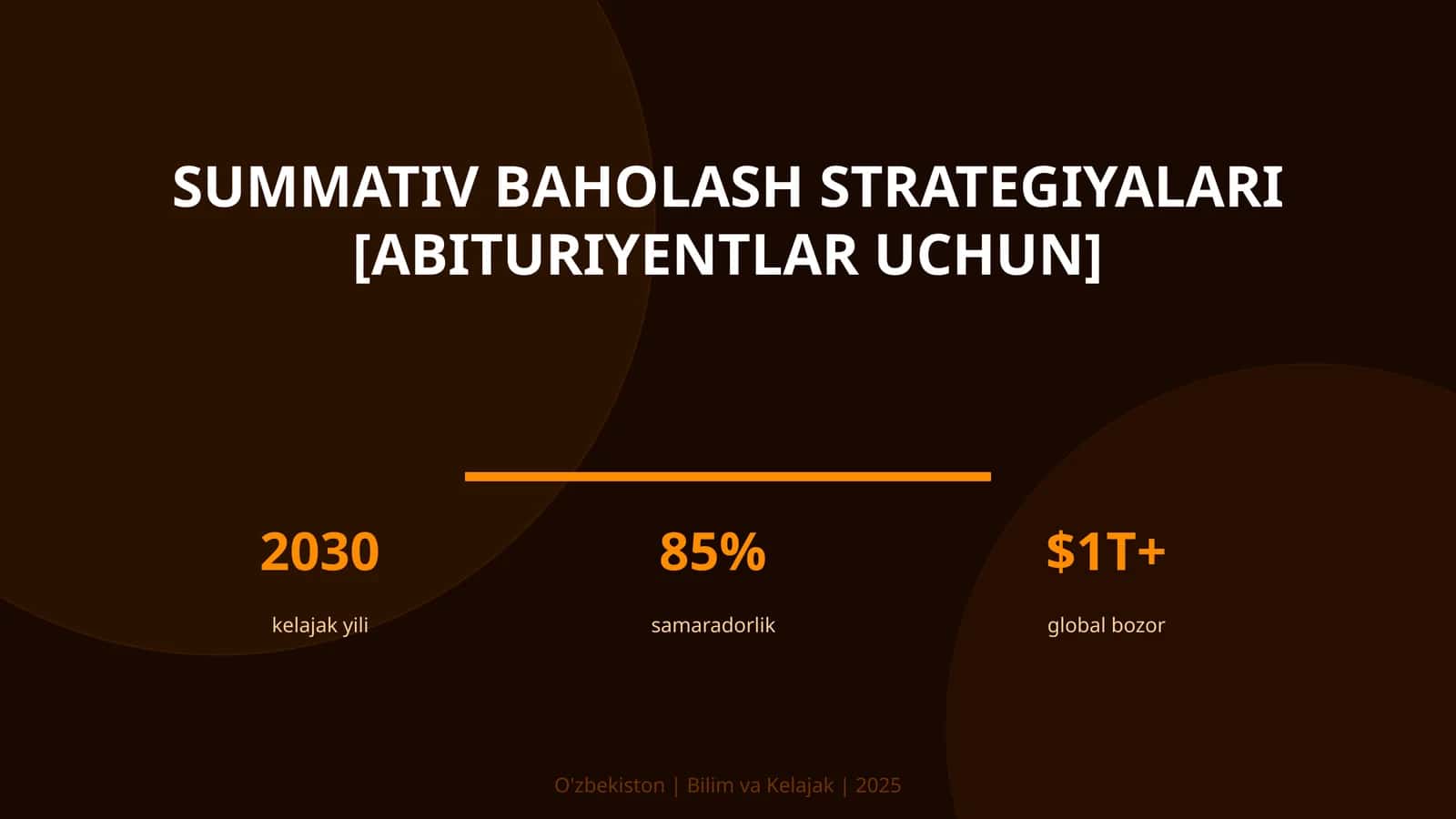Summativ baholash strategiyalari [abituriyentlar uchun]
