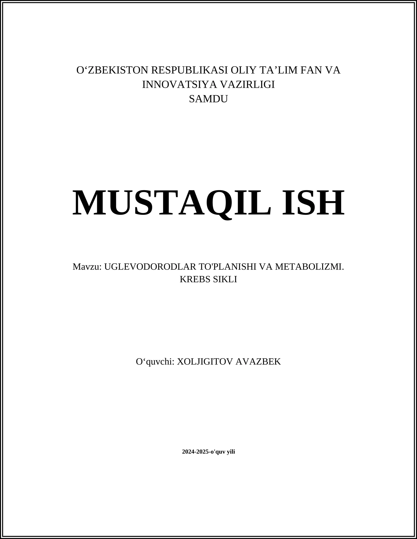 Uglevodorodlar to'plamishi va metabolizmi